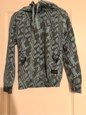 Blue Geo-Print Men’s ski Hoodie Sweater